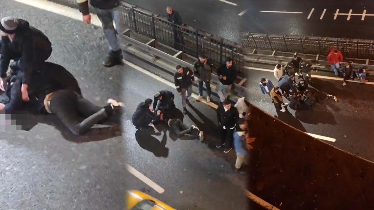 Taksim'in göbeğinde korkunç olay! Annesiyle tartışan genç üst geçitten atladı: Yaşam savaşı veriyor