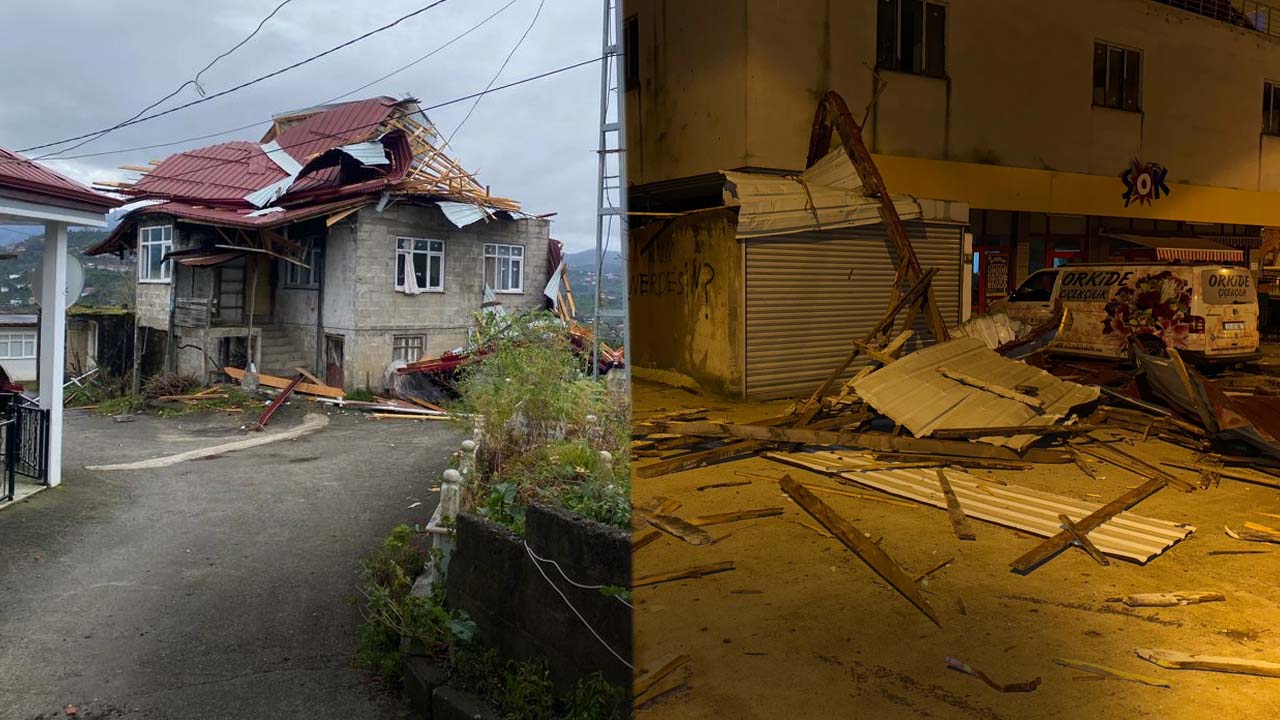 Valilik bilançoyu açıkladı: Rize'deki fırtınada 82 çatı uçtu, 13 araç hasar gördü