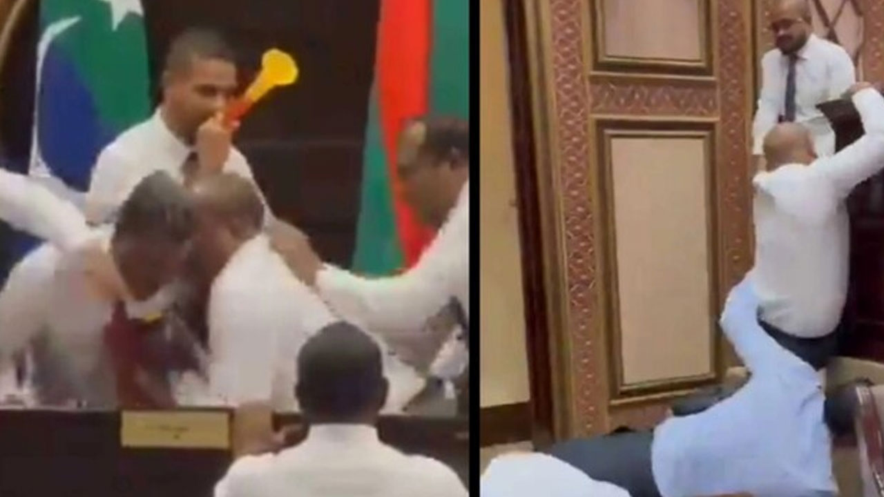 Maldivler Meclisi karıştı! Vekiller yumruk yumruğa kavga etti