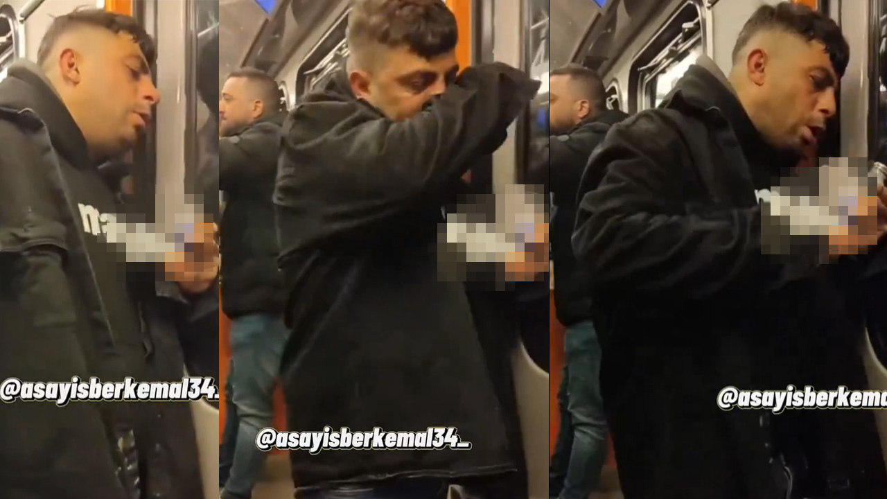 İstanbul’da metroda şaşkına çeviren görüntü! Kimseye aldırış bile etmedi