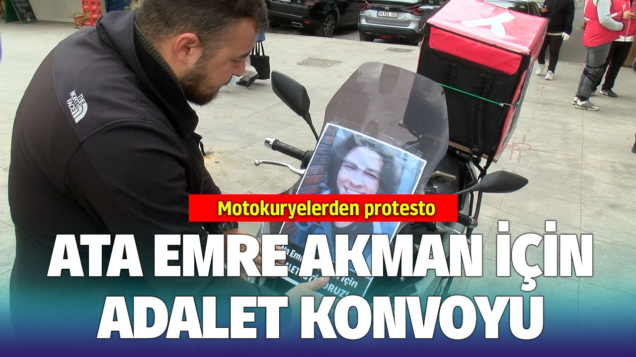 İstanbul - Kadıköy'de motokuryelerden Ata Emre Akman için adalet konvoyu